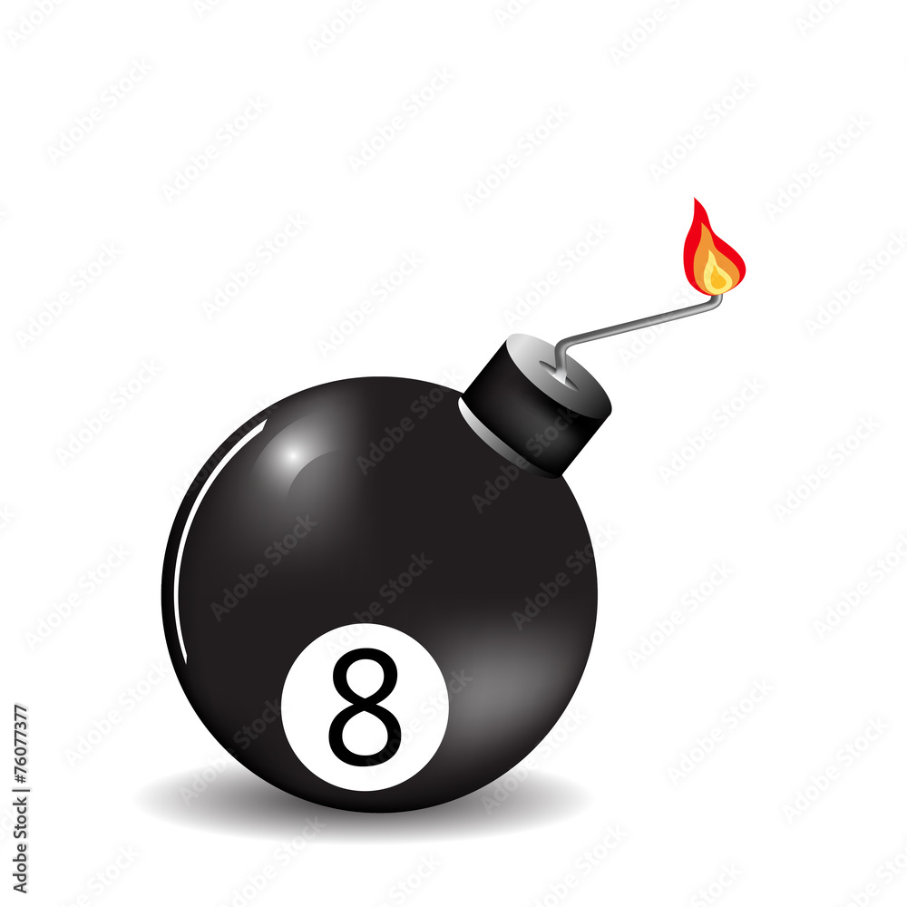 Bowling ball in the form of a burning bomb Stock Vector | Adobe Stock