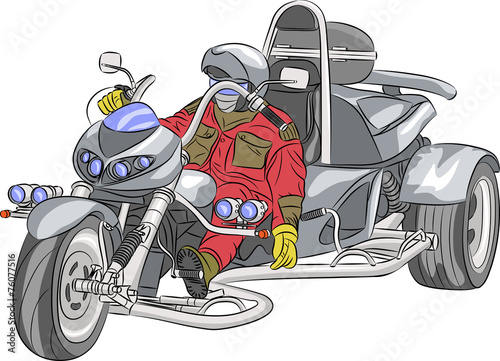 Vector motorcyclist.