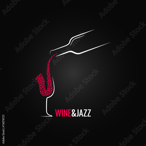 wine and jazz concept design background