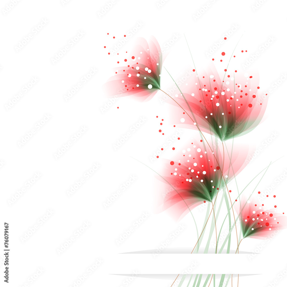 Naklejka premium Vector background with flowers