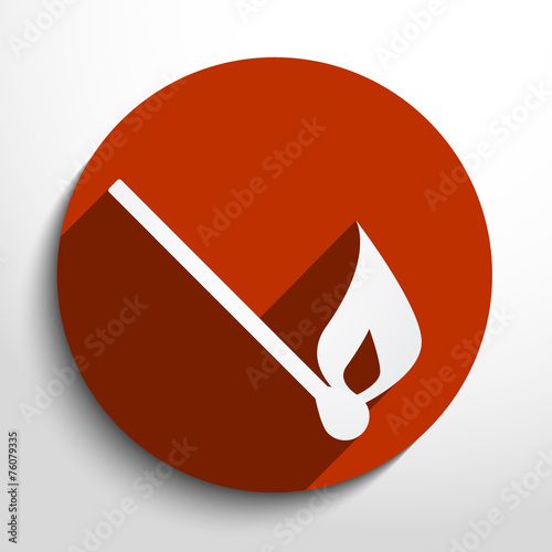 Vector burning match web icon.