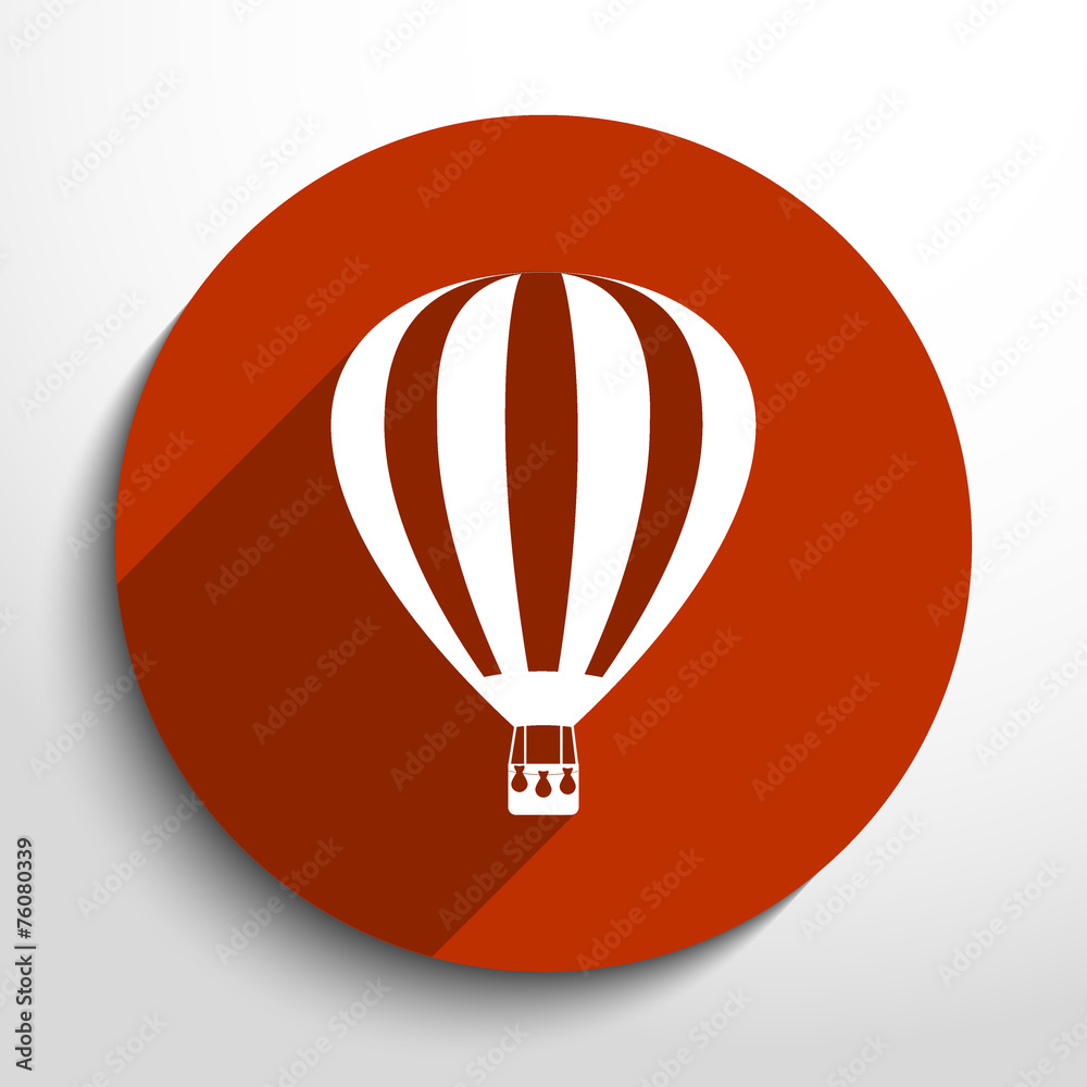 Vector hot air balloon web flat icon. Vector hot air balloon web flat icon.