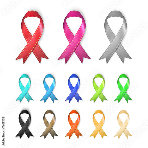 Awareness Ribbons - multiple colors concept