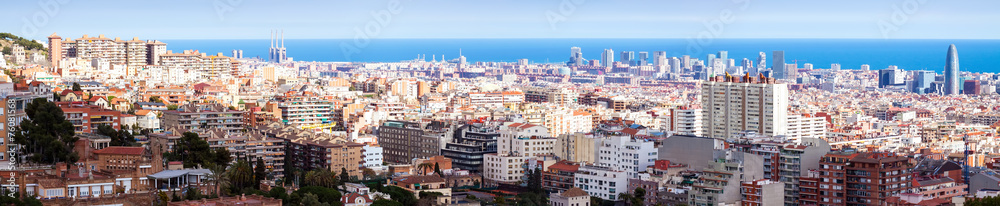 view of Barcelona in sunny day