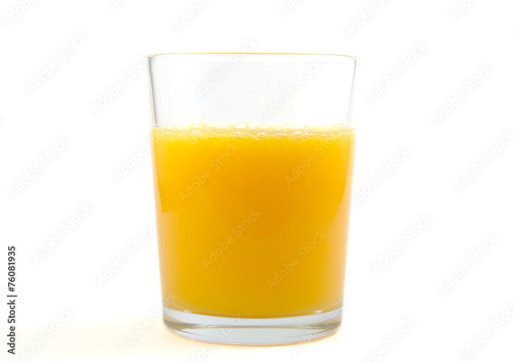 Glass of orange juice on white background. Glass of orange juice on white background.