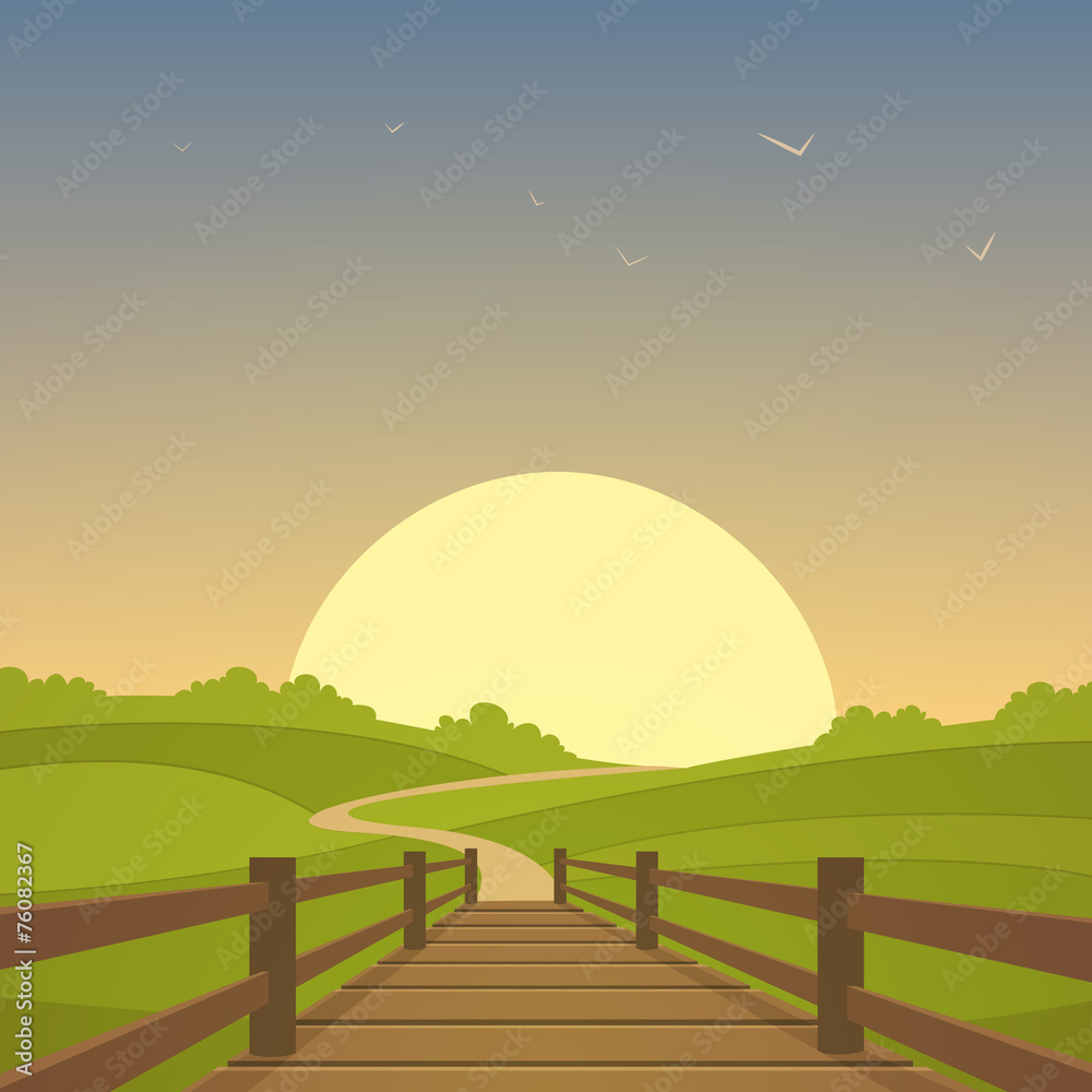 Obraz premium The wooden bridge