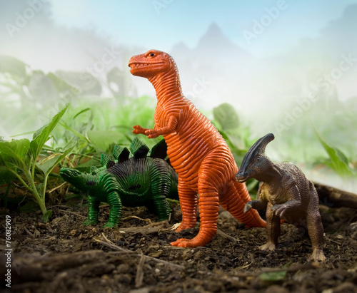 Jungle ancient dinosaurs