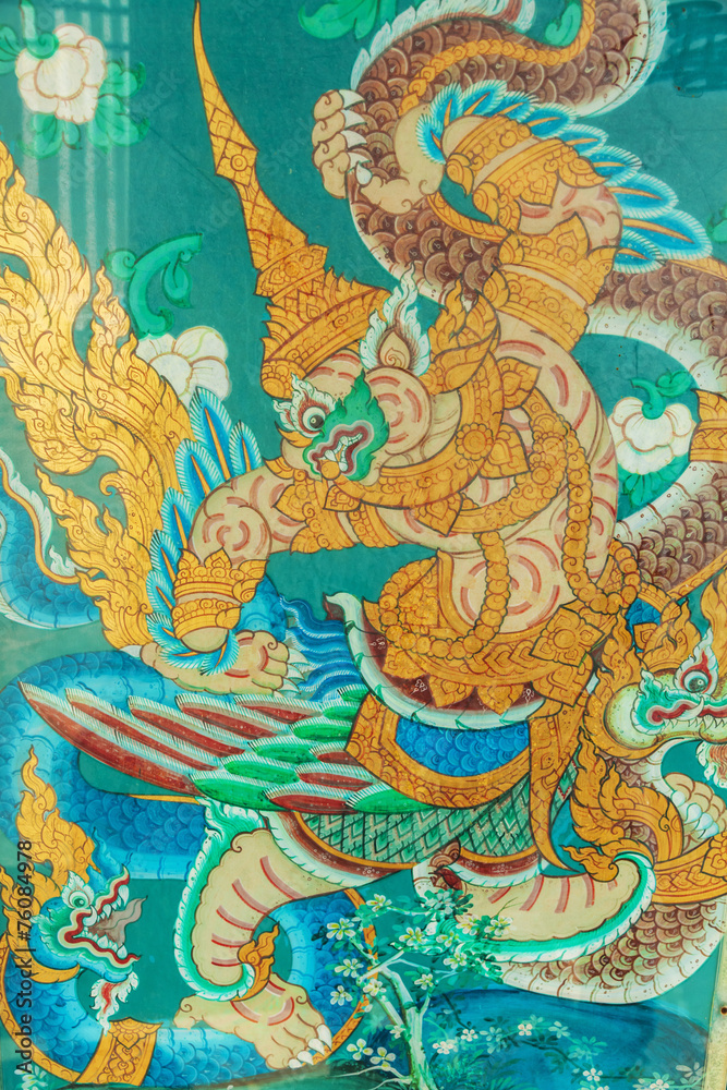 antike Malerei am Tempel Wat Suthat in Bangkok