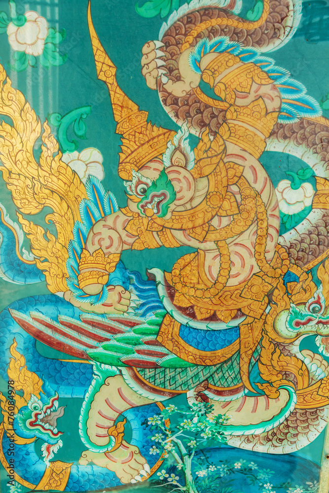 Obraz premium antike Malerei am Tempel Wat Suthat in Bangkok