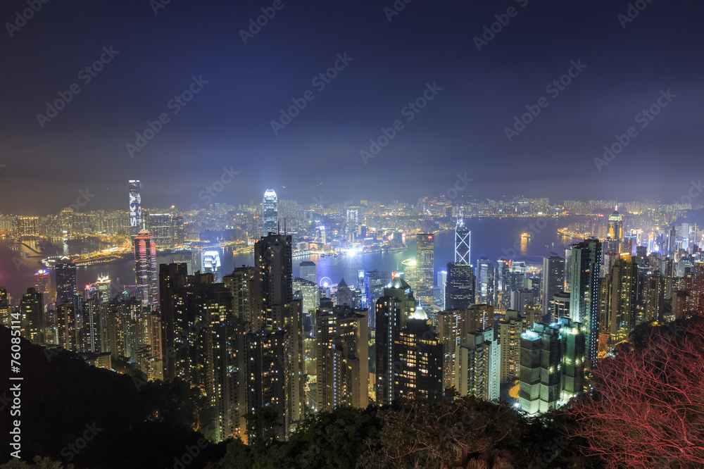 Fototapeta premium Night sceen from Victoria Peak