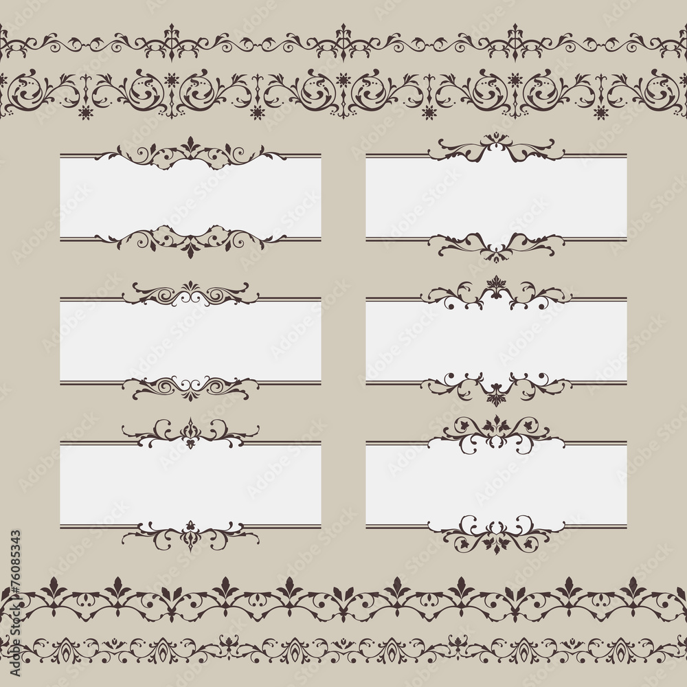 Fototapeta premium Vintage Vector Frame Border Set