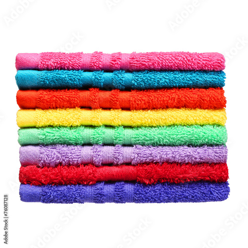Colorful Bathroom Towels isolated on white background