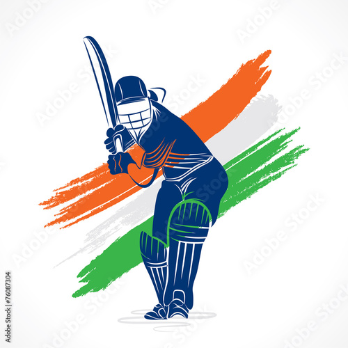 cricket player design by brush stroke vector