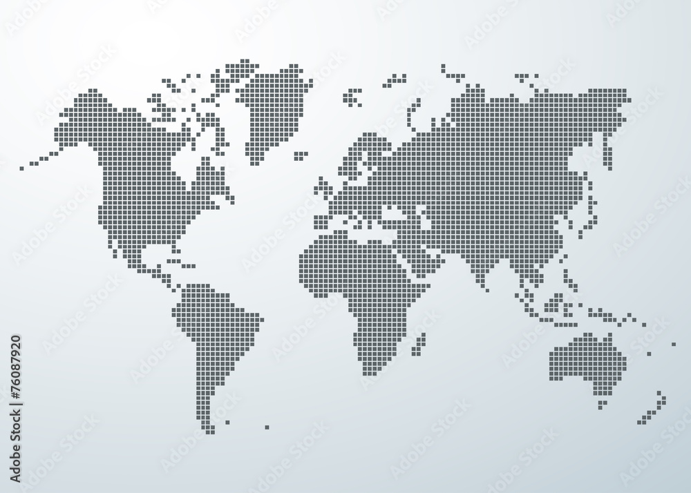 World map of square concept. World map of square concept.