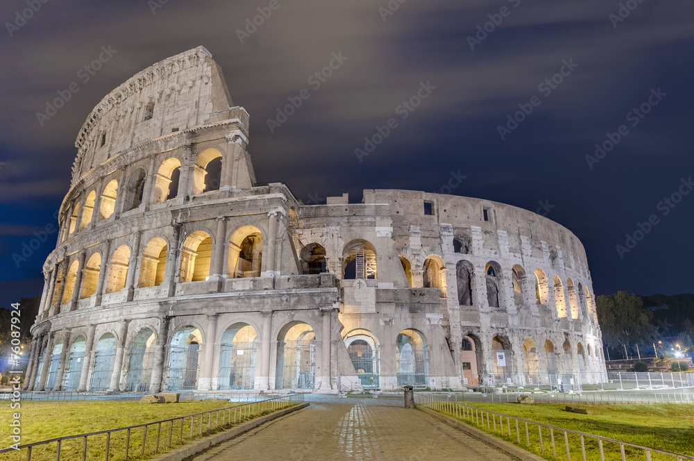The Colosseum, or the Coliseum in Rome, Italy.