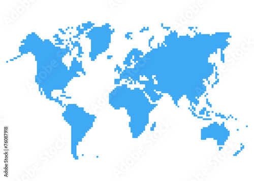 Fototapeta Naklejka Na Ścianę i Meble -  World map of pixel concept.