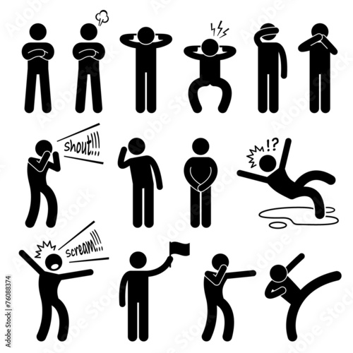 Human Action Poses Postures Cliparts
