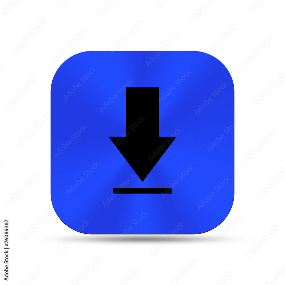 Deep blue metal buttons with arrow down icon Deep blue metal buttons with arrow down icon
