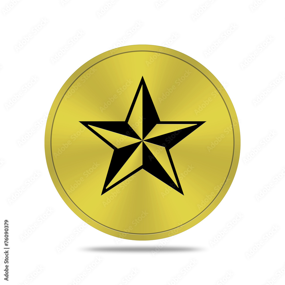 gold button with star icon gold button with star icon