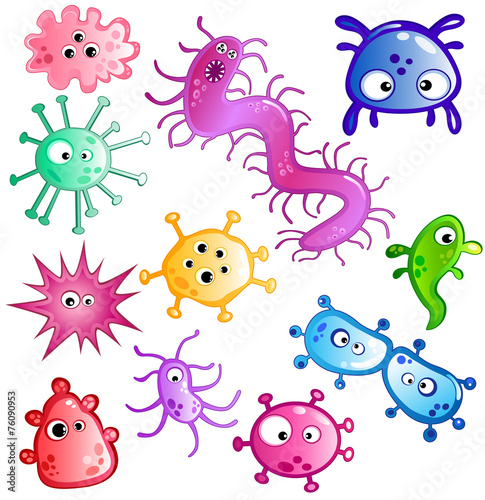 Cartoon bacteria and virus collection © Tatiana Shepeleva