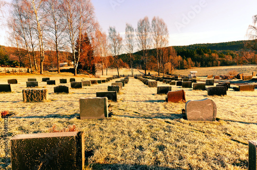 Stone cemetery tombstones