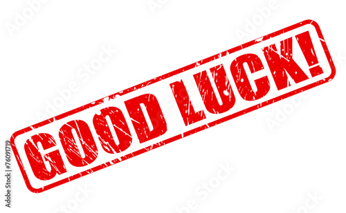 Good luck red stamp text