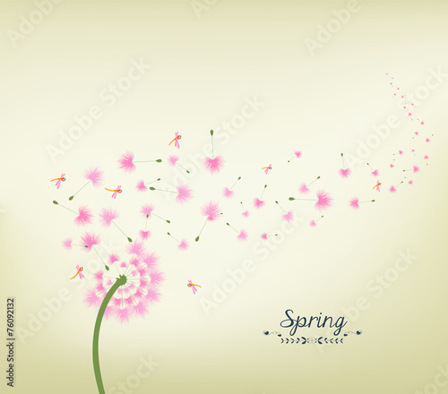 Blossom dandelions into spring vintage