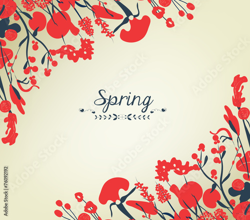 Happy spring flower background vintage