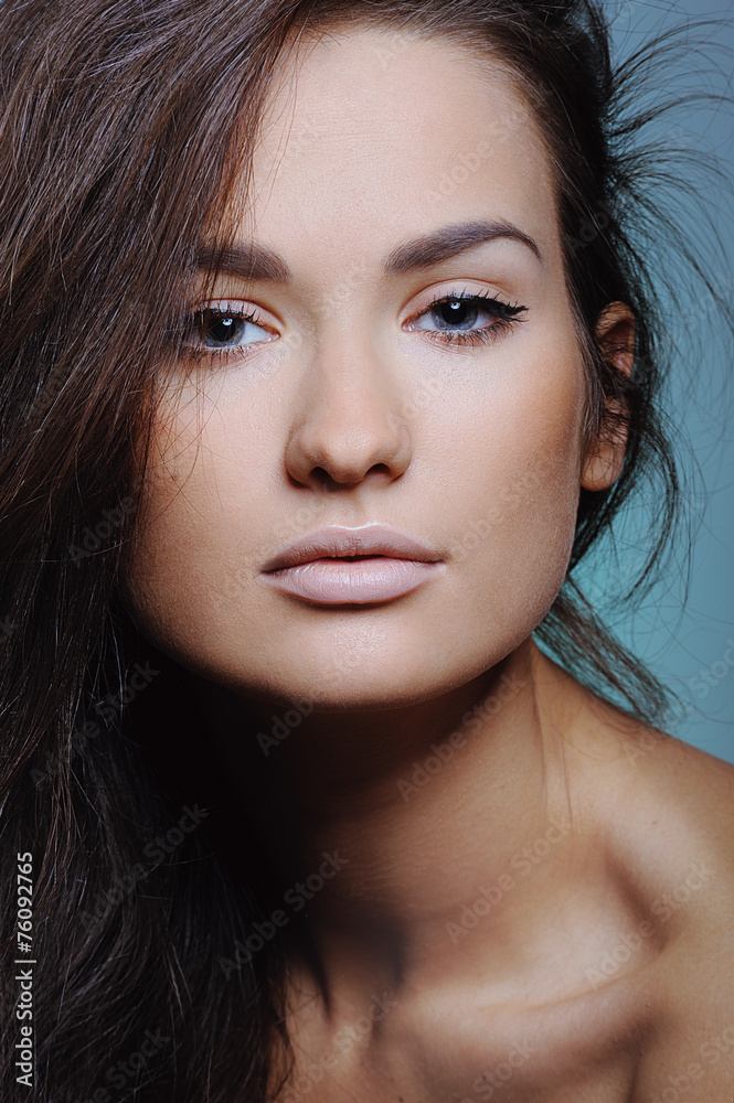 Obraz premium Close-up portrait of attractive girl with perfect skin