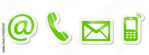 Contact Us – Green sticker icons