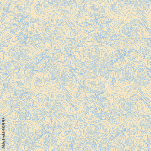 Abstract doodle waves seamless pattern