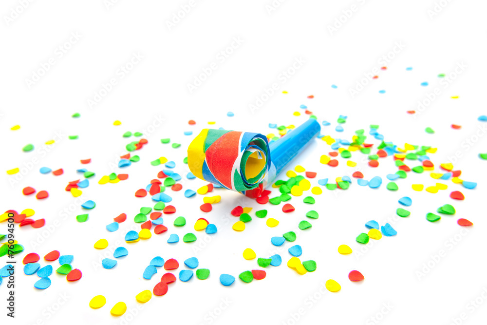 Fototapeta premium Party Utensilien auf weißem Hintergrund