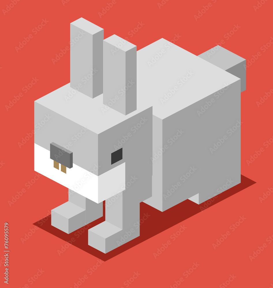 3D Pixelate Bunny