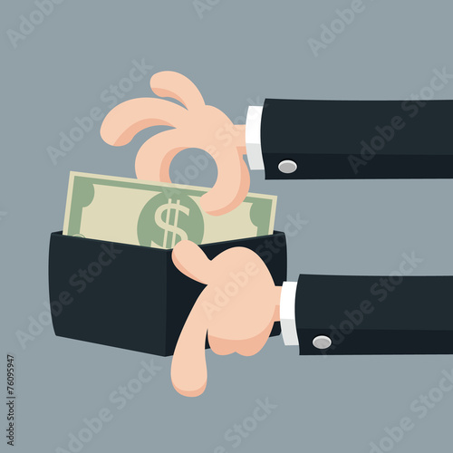Businessman's hand offering money