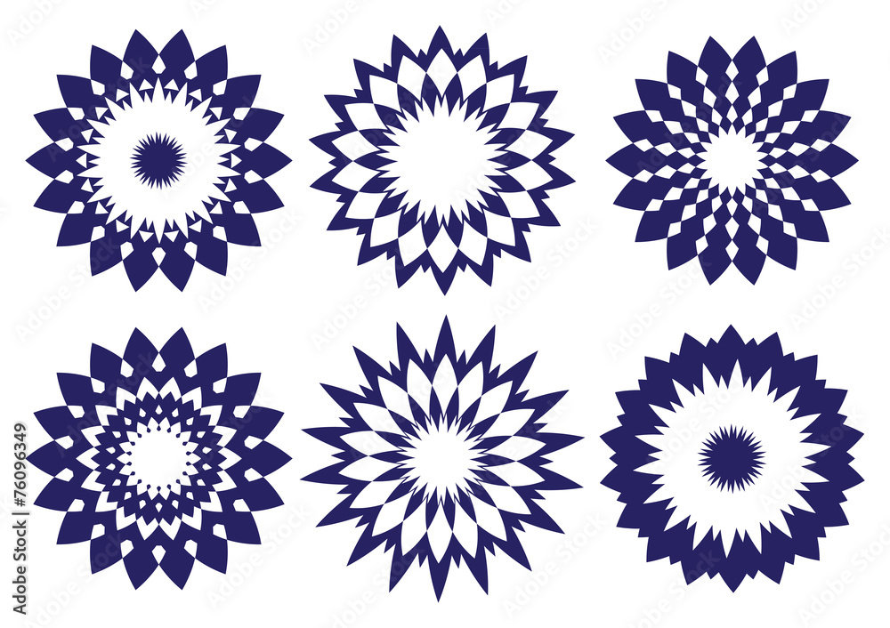 Midnight Blue abstract vector kaleidoscopic design element