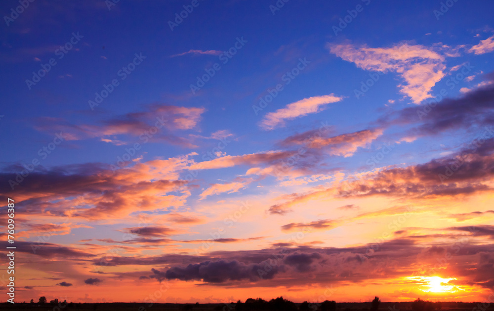 Fiery Backdrop Burning Skies