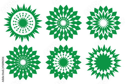 Green retro vector kaleidoscopic design element