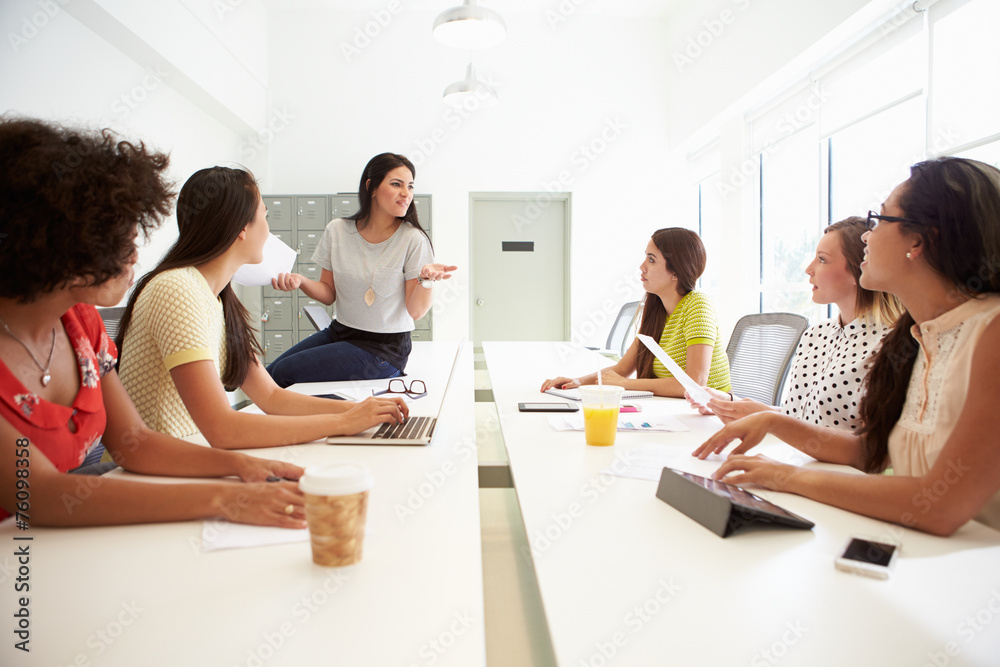 Fototapeta premium Group Of Women Working Together In Design Studio