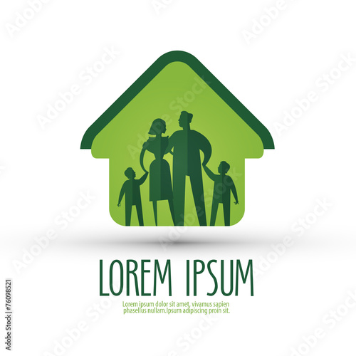 family vector logo design template. house or happiness icon.
