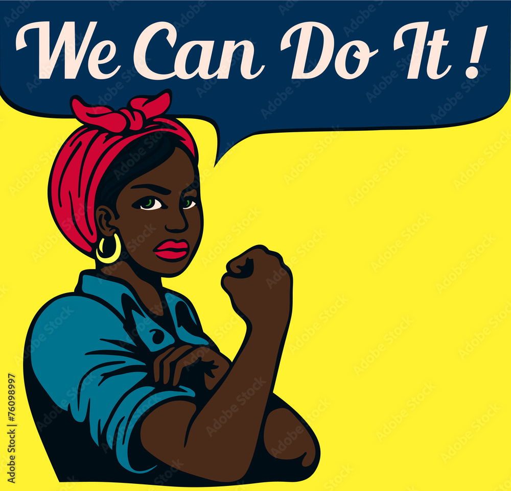 Vettoriale Stock We can do it! Vintage Poster, black working woman | Adobe  Stock