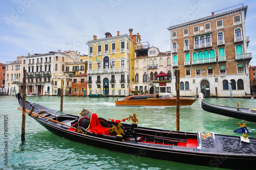 Gondola in Venice water canal © Goran Jakus