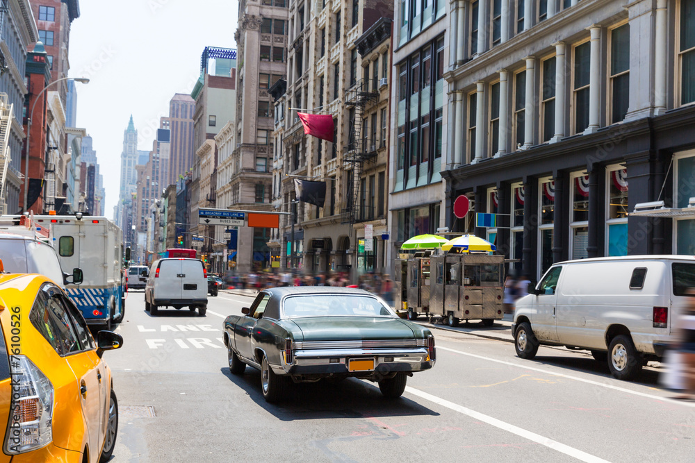 Naklejka premium Soho street traffic in Manhattan New York City US