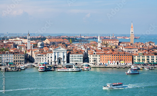Italy.Venice. Top view of the lagoon and district of Castello © Katvic