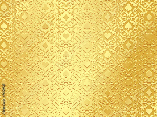 Luxury golden poker background with card symbols