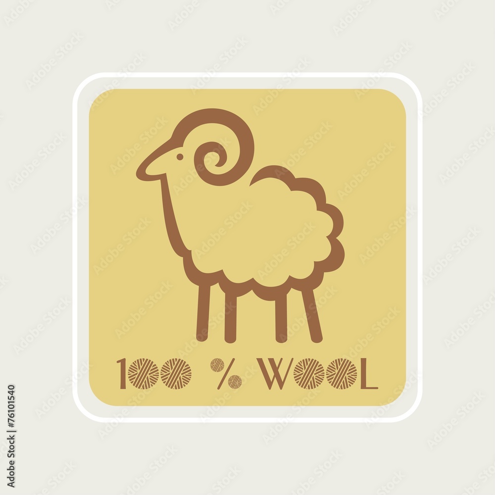Obraz premium emblem ram silhouette for label design wool