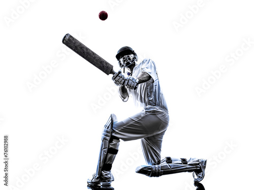 Cricket player  batsman silhouette photo
