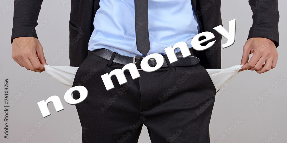 kein geld in den taschen StockFoto Adobe Stock