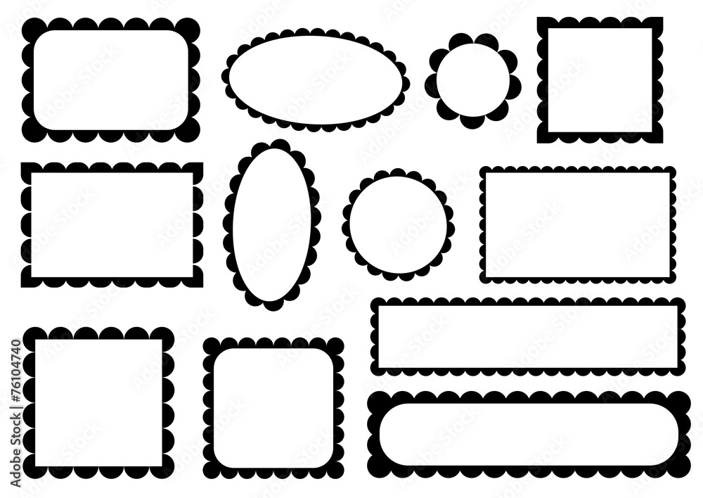 Set of scalloped frames