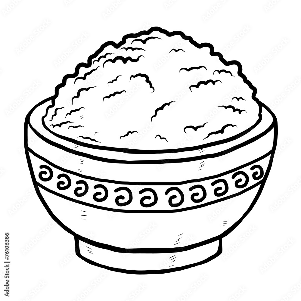 rice clipart black and white