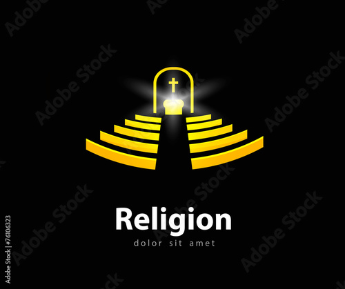 religion vector logo design template. church or temple icon.